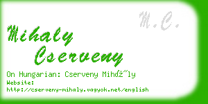 mihaly cserveny business card